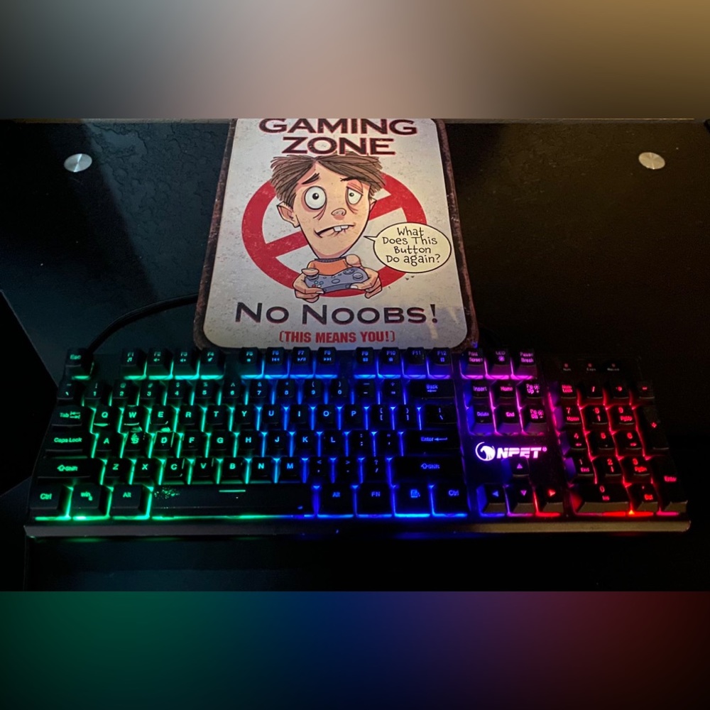 NPET K10 Backlit USB Membrane Gaming Keyboard - Black